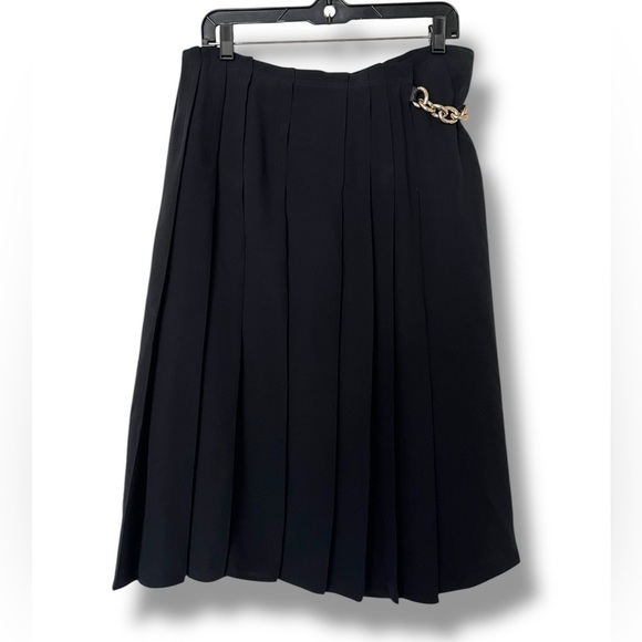 Burberry Silk Pleated Skirt with Chain Detail - Picture 1 of 6